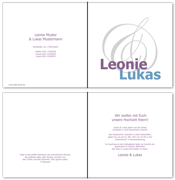  Einladungskarten Hochzeit, Hochzeitseinladungen, Hochzeitskarten, Einladungen f&uuml;r Hochzeit
