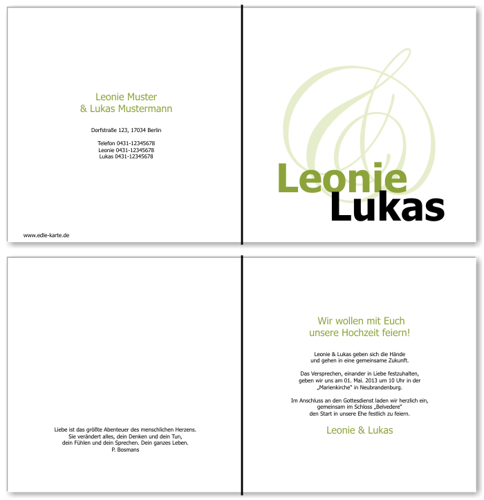  Einladungskarten Hochzeit, Hochzeitseinladungen, Hochzeitskarten, Einladungen f&uuml;r Hochzeit
