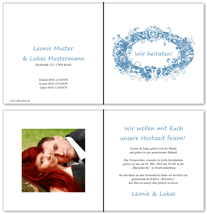  Einladungskarten Hochzeit, Hochzeitseinladungen, Hochzeitskarten, Einladungen f&uuml;r Hochzeit