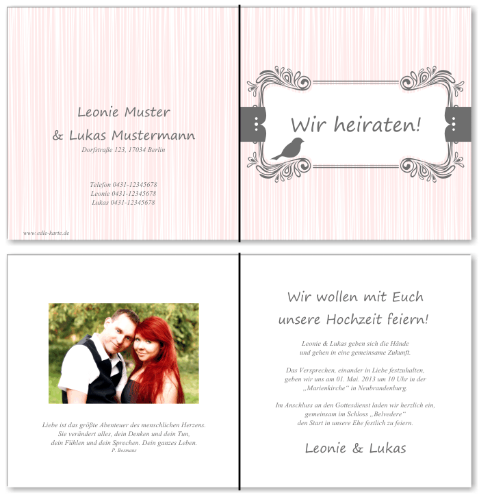  Einladungskarten Hochzeit, Hochzeitseinladungen, Hochzeitskarten, Einladungen f&uuml;r Hochzeit