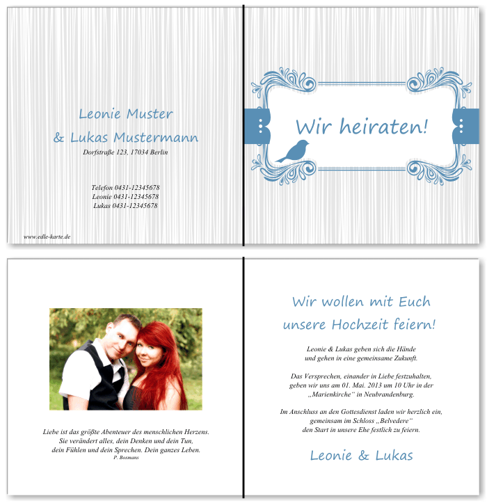  Einladungskarten Hochzeit, Hochzeitseinladungen, Hochzeitskarten, Einladungen f&uuml;r Hochzeit