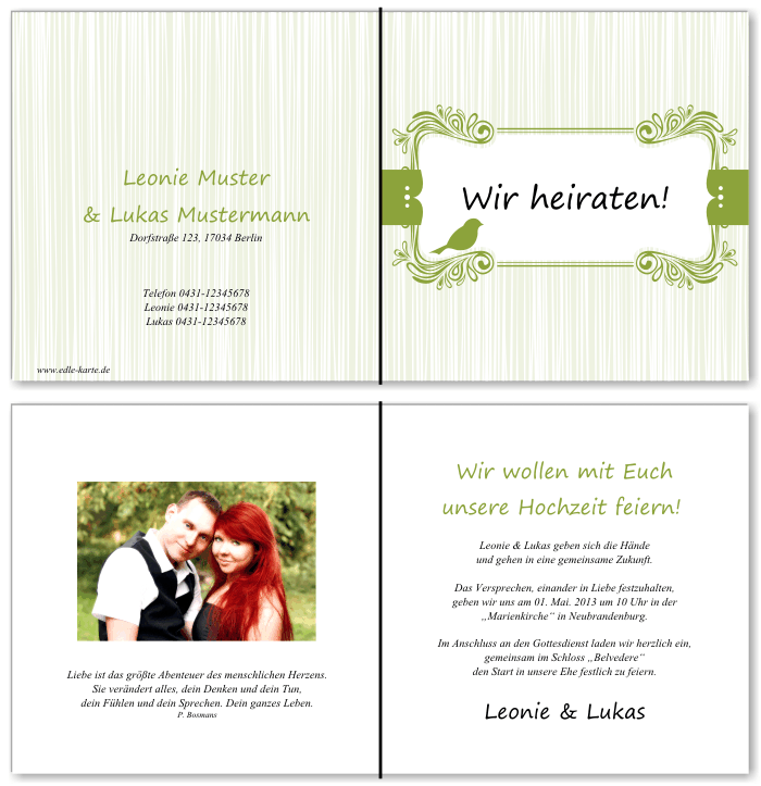  Einladungskarten Hochzeit, Hochzeitseinladungen, Hochzeitskarten, Einladungen f&uuml;r Hochzeit