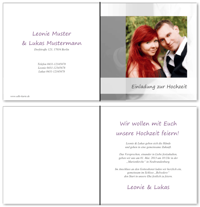  Einladungskarten Hochzeit, Hochzeitseinladungen, Hochzeitskarten, Einladungen f&uuml;r Hochzeit