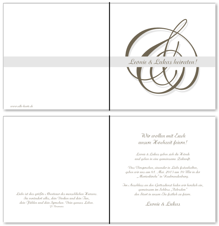  Einladungskarten Hochzeit, Hochzeitseinladungen, Hochzeitskarten, Einladungen f&uuml;r Hochzeit