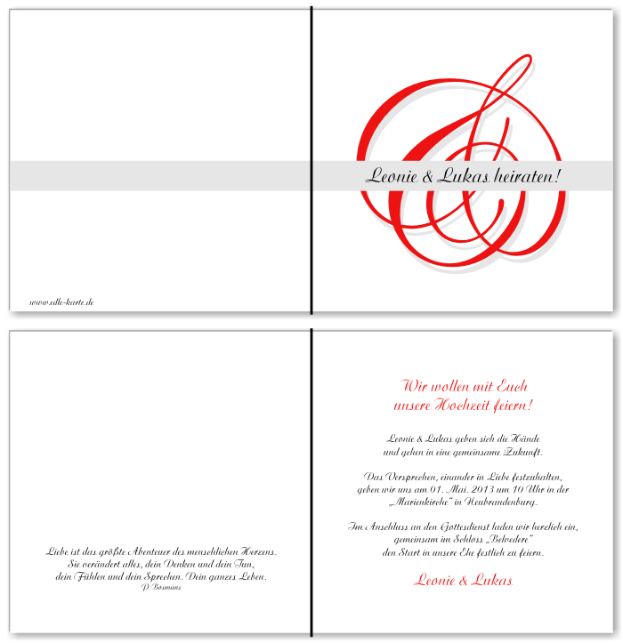  Einladungskarten Hochzeit, Hochzeitseinladungen, Hochzeitskarten, Einladungen f&uuml;r Hochzeit