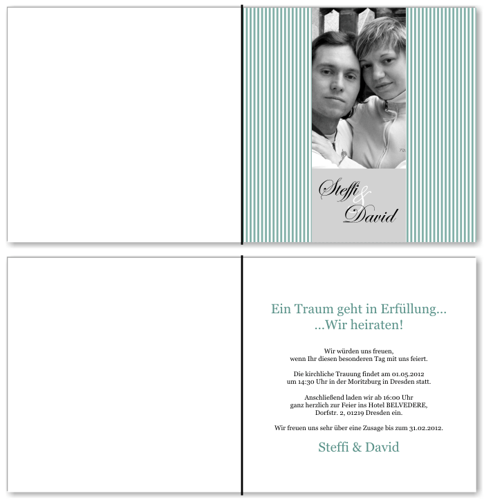  Einladungskarten Hochzeit, Hochzeitseinladungen, Hochzeitskarten, Einladungen f&uuml;r Hochzeit