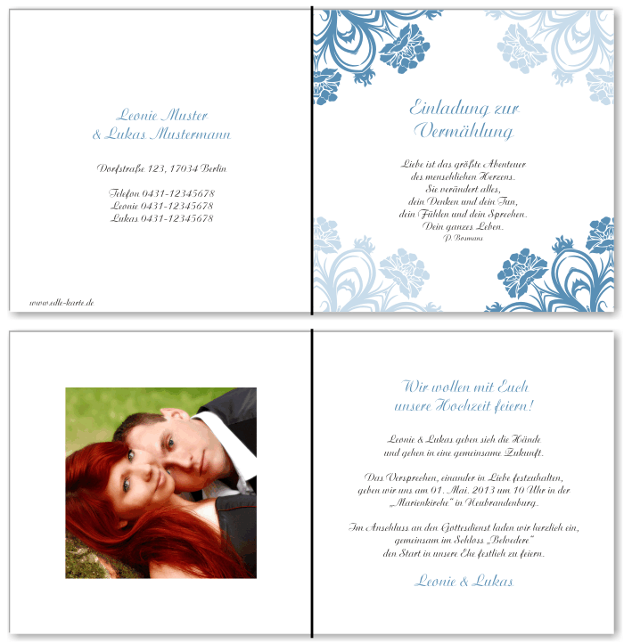  Einladungskarten Hochzeit, Hochzeitseinladungen, Hochzeitskarten, Einladungen f&uuml;r Hochzeit