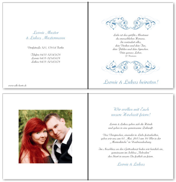  Einladungskarten Hochzeit, Hochzeitseinladungen, Hochzeitskarten, Einladungen f&uuml;r Hochzeit