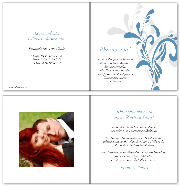  Einladungskarten Hochzeit, Hochzeitseinladungen, Hochzeitskarten, Einladungen f&uuml;r Hochzeit