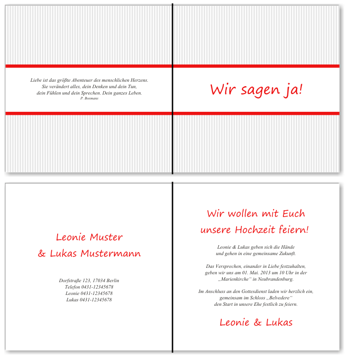  Einladungskarten Hochzeit, Hochzeitseinladungen, Hochzeitskarten, Einladungen f&uuml;r Hochzeit