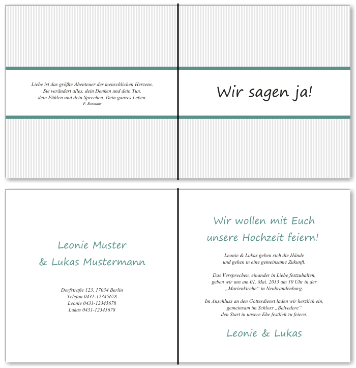  Einladungskarten Hochzeit, Hochzeitseinladungen, Hochzeitskarten, Einladungen f&uuml;r Hochzeit