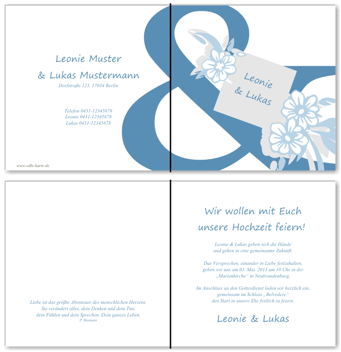  Einladungskarten Hochzeit, Hochzeitseinladungen, Hochzeitskarten, Einladungen f&uuml;r Hochzeit