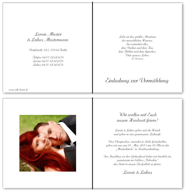  Einladungskarten Hochzeit, Hochzeitseinladungen, Hochzeitskarten, Einladungen f&uuml;r Hochzeit