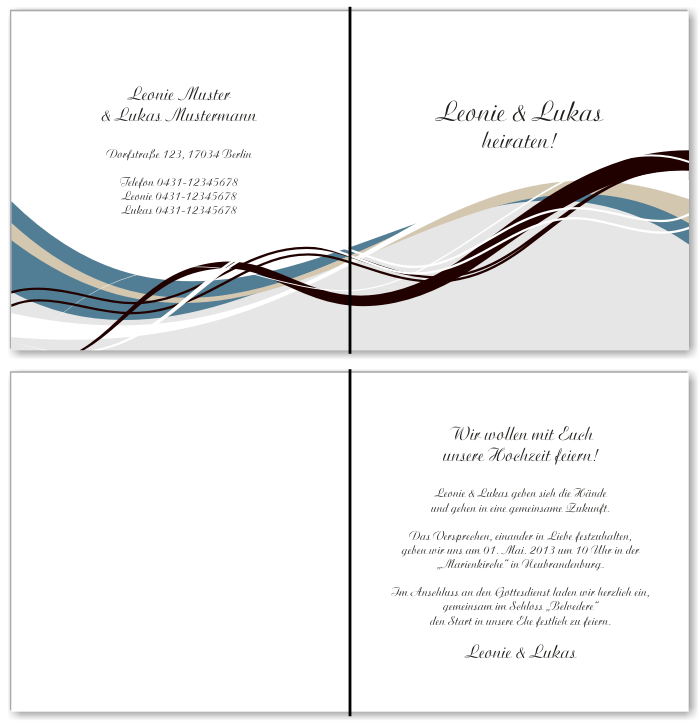  Einladungskarten Hochzeit, Hochzeitseinladungen, Hochzeitskarten, Einladungen f&uuml;r Hochzeit