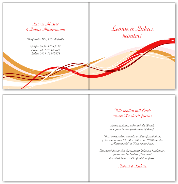  Einladungskarten Hochzeit, Hochzeitseinladungen, Hochzeitskarten, Einladungen f&uuml;r Hochzeit