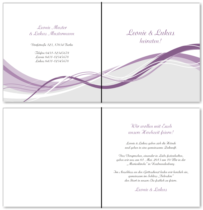  Einladungskarten Hochzeit, Hochzeitseinladungen, Hochzeitskarten, Einladungen f&uuml;r Hochzeit