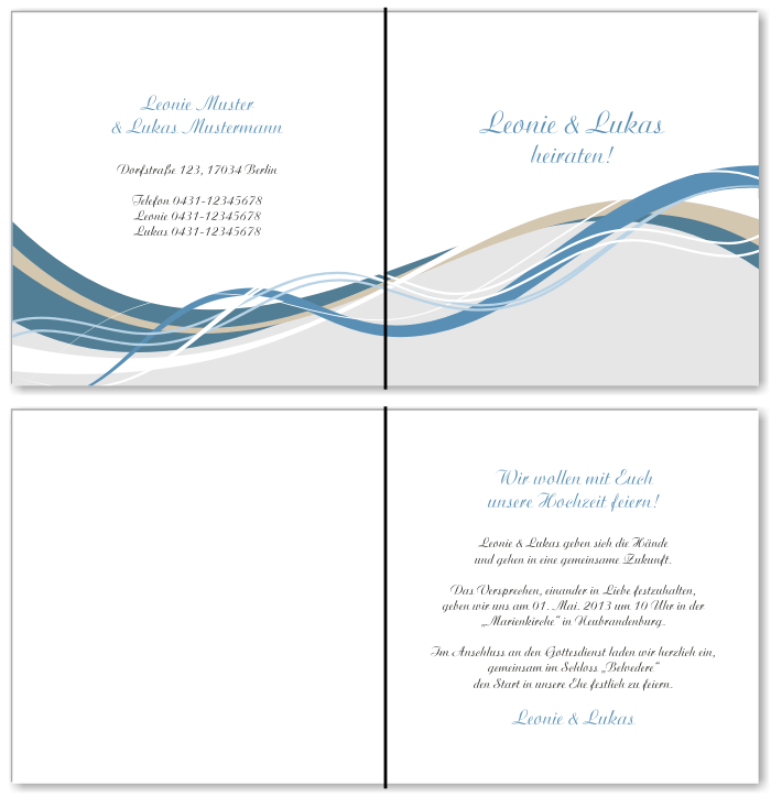  Einladungskarten Hochzeit, Hochzeitseinladungen, Hochzeitskarten, Einladungen f&uuml;r Hochzeit