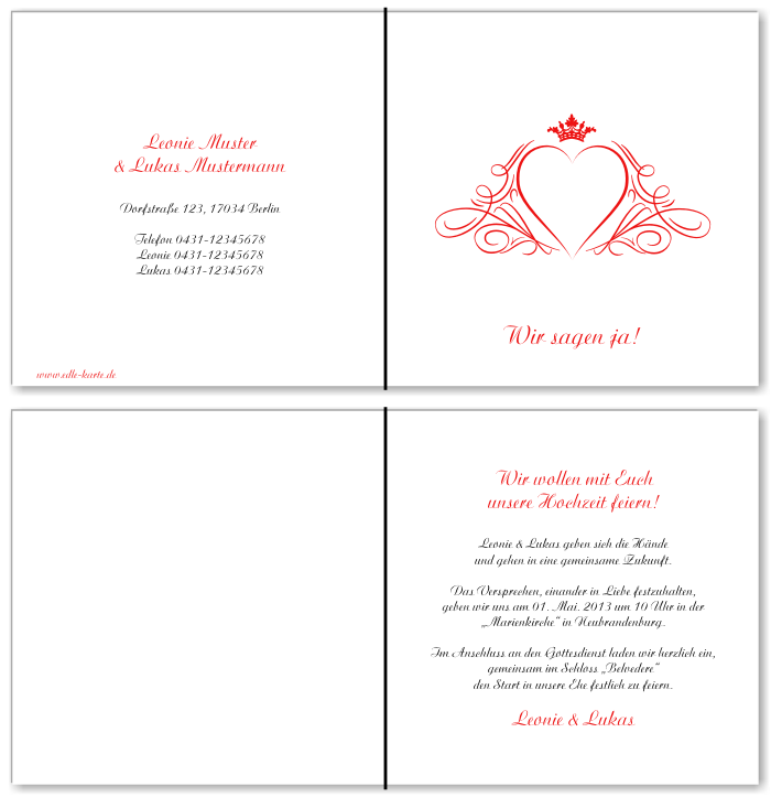  Einladungskarten Hochzeit, Hochzeitseinladungen, Hochzeitskarten, Einladungen f&uuml;r Hochzeit