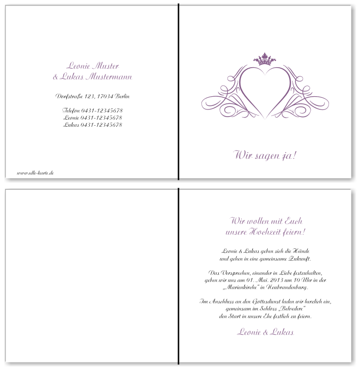  Einladungskarten Hochzeit, Hochzeitseinladungen, Hochzeitskarten, Einladungen f&uuml;r Hochzeit