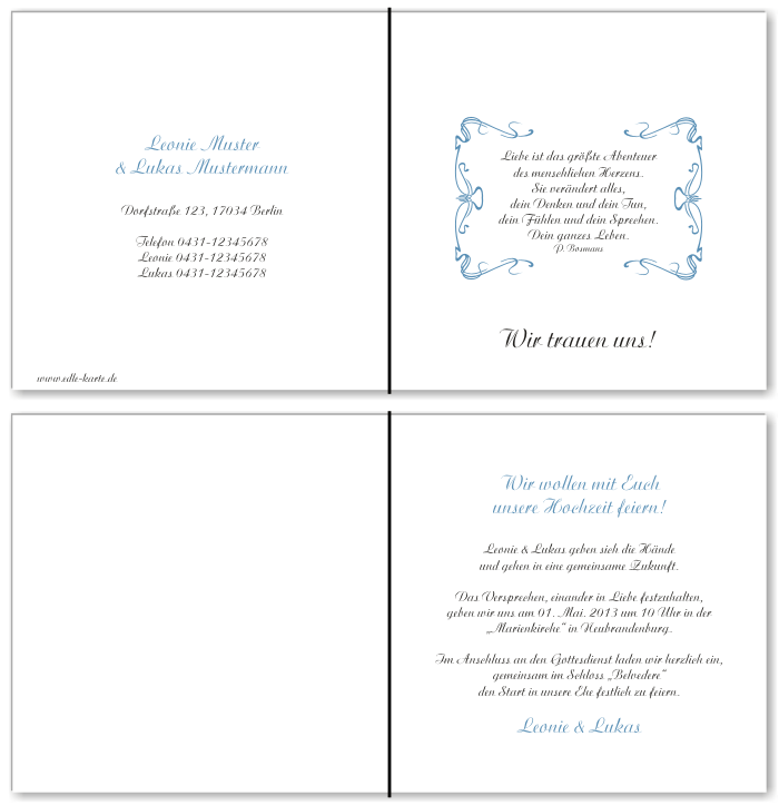  Einladungskarten Hochzeit, Hochzeitseinladungen, Hochzeitskarten, Einladungen f&uuml;r Hochzeit