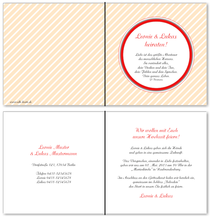  Einladungskarten Hochzeit, Hochzeitseinladungen, Hochzeitskarten, Einladungen f&uuml;r Hochzeit