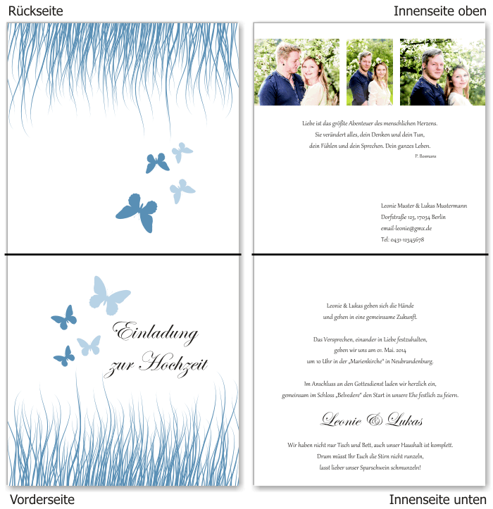  Einladungskarten Hochzeit, Hochzeitseinladungen, Hochzeitskarten, Einladungen f&uuml;r Hochzeit