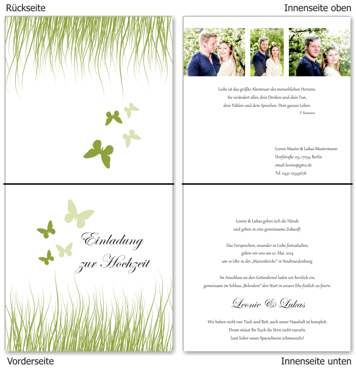  Einladungskarten Hochzeit, Hochzeitseinladungen, Hochzeitskarten, Einladungen f&uuml;r Hochzeit