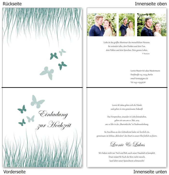  Einladungskarten Hochzeit, Hochzeitseinladungen, Hochzeitskarten, Einladungen f&uuml;r Hochzeit