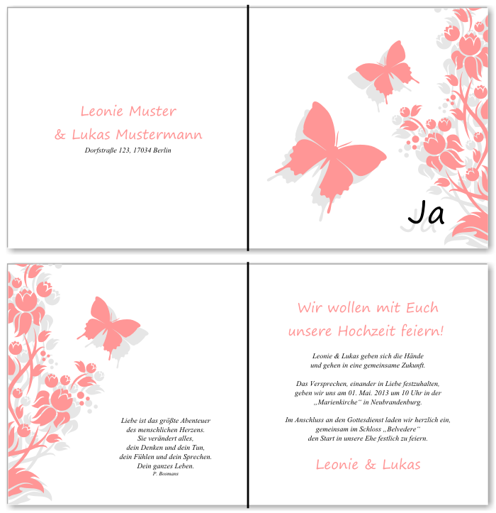  Einladungskarten Hochzeit, Hochzeitseinladungen, Hochzeitskarten, Einladungen f&uuml;r Hochzeit