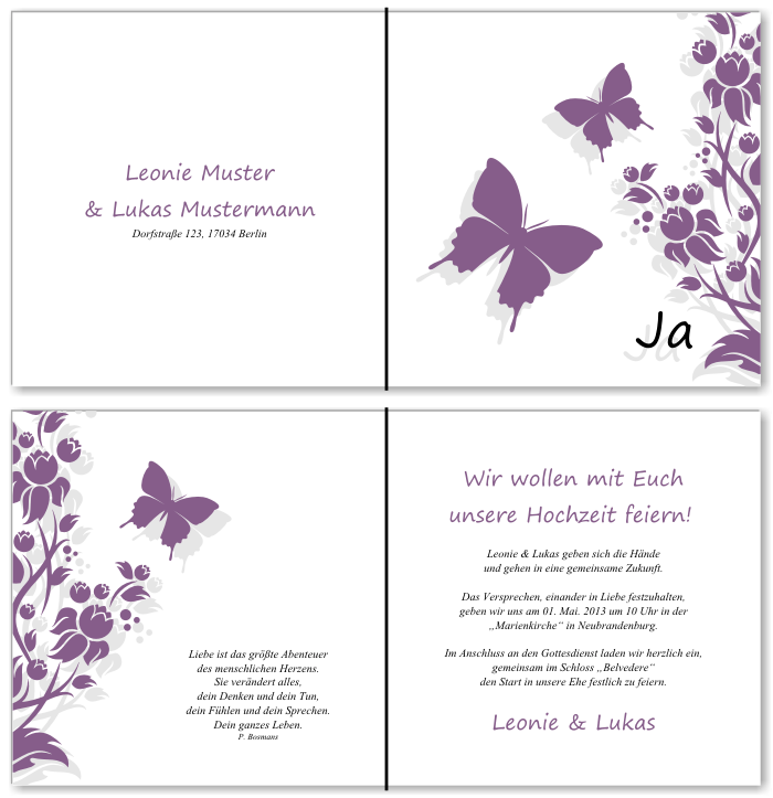  Einladungskarten Hochzeit, Hochzeitseinladungen, Hochzeitskarten, Einladungen f&uuml;r Hochzeit