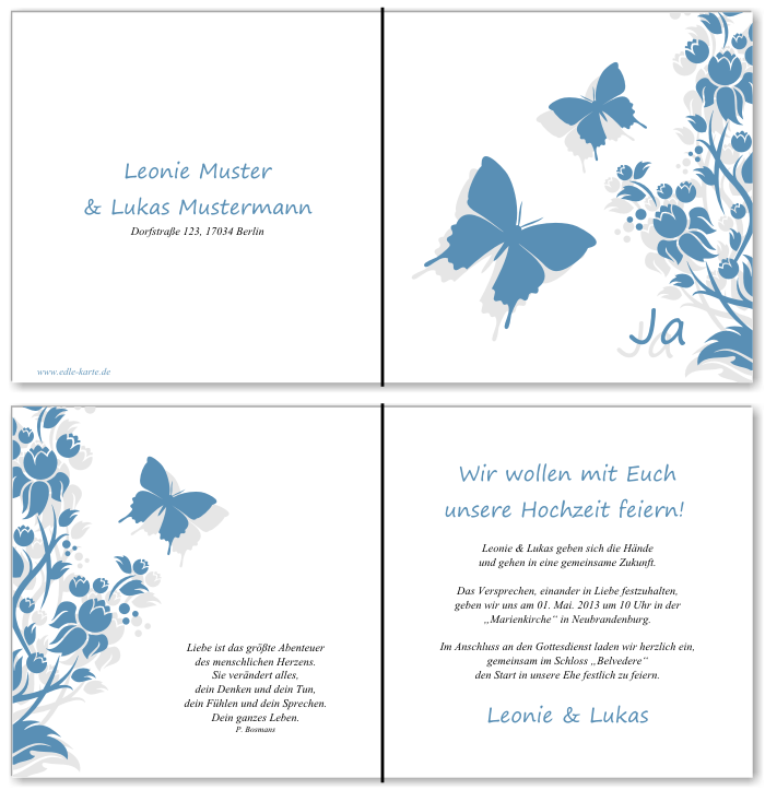  Einladungskarten Hochzeit, Hochzeitseinladungen, Hochzeitskarten, Einladungen f&uuml;r Hochzeit