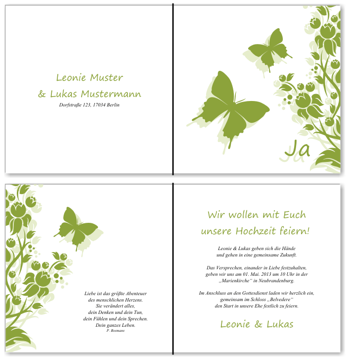  Einladungskarten Hochzeit, Hochzeitseinladungen, Hochzeitskarten, Einladungen f&uuml;r Hochzeit