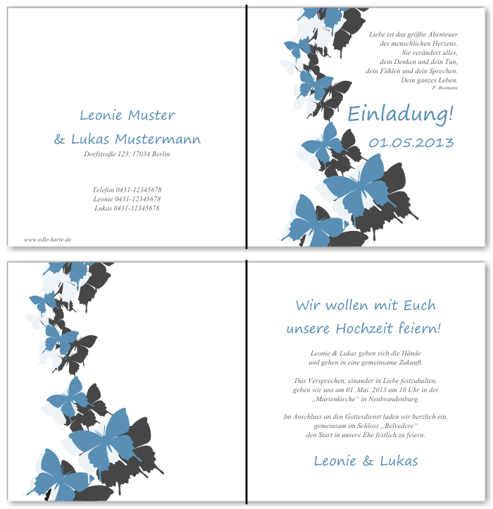  Einladungskarten Hochzeit, Hochzeitseinladungen, Hochzeitskarten, Einladungen f&uuml;r Hochzeit