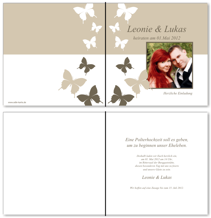  Einladungskarten Hochzeit, Hochzeitseinladungen, Hochzeitskarten, Einladungen f&uuml;r Hochzeit