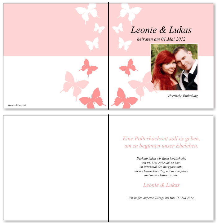  Einladungskarten Hochzeit, Hochzeitseinladungen, Hochzeitskarten, Einladungen f&uuml;r Hochzeit