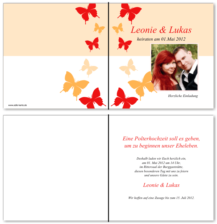  Einladungskarten Hochzeit, Hochzeitseinladungen, Hochzeitskarten, Einladungen f&uuml;r Hochzeit