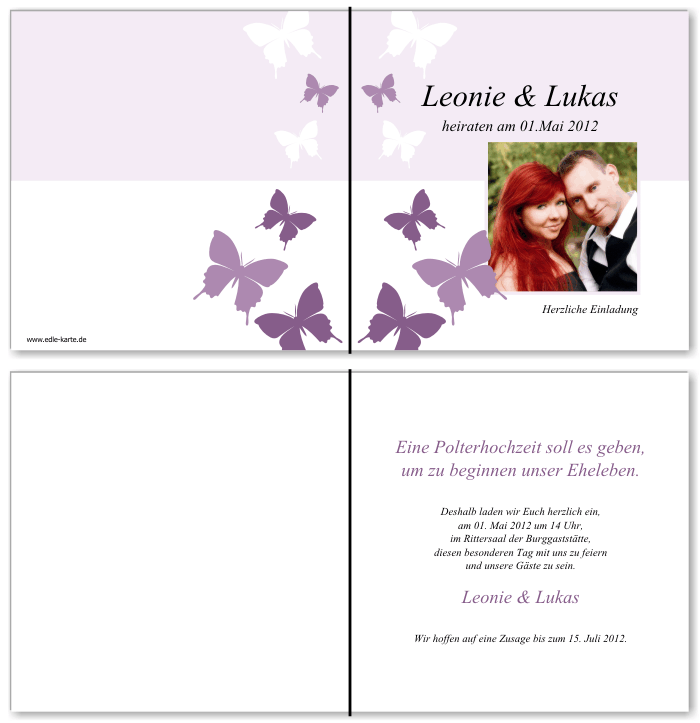  Einladungskarten Hochzeit, Hochzeitseinladungen, Hochzeitskarten, Einladungen f&uuml;r Hochzeit