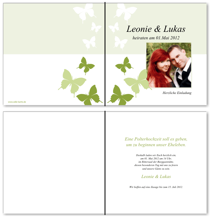  Einladungskarten Hochzeit, Hochzeitseinladungen, Hochzeitskarten, Einladungen f&uuml;r Hochzeit