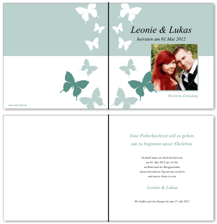  Einladungskarten Hochzeit, Hochzeitseinladungen, Hochzeitskarten, Einladungen f&uuml;r Hochzeit