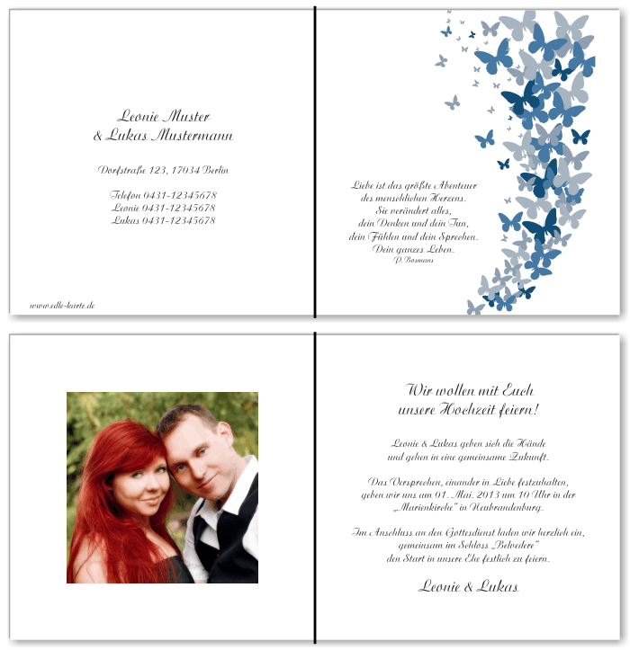  Einladungskarten Hochzeit, Hochzeitseinladungen, Hochzeitskarten, Einladungen f&uuml;r Hochzeit