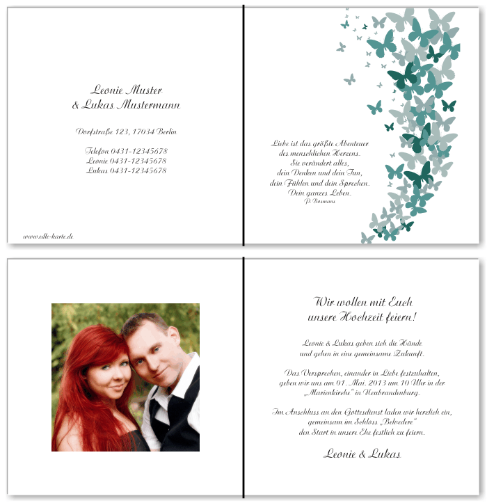  Einladungskarten Hochzeit, Hochzeitseinladungen, Hochzeitskarten, Einladungen f&uuml;r Hochzeit