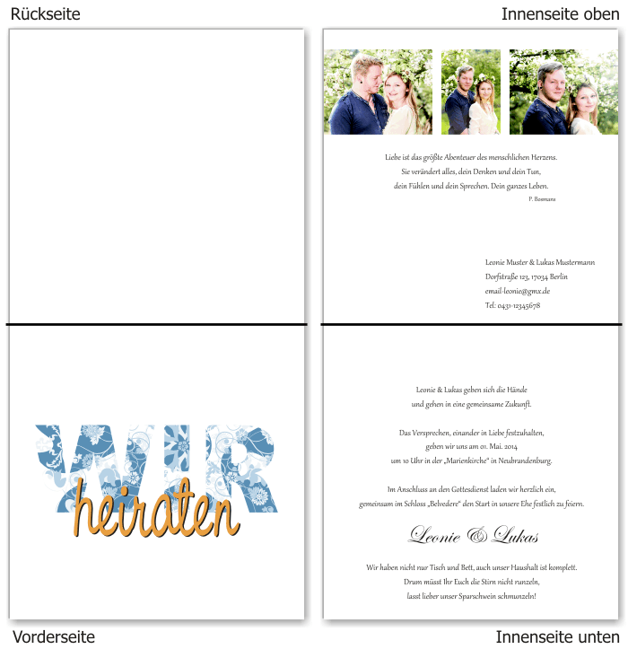  Einladungskarten Hochzeit, Hochzeitseinladungen, Hochzeitskarten, Einladungen f&uuml;r Hochzeit