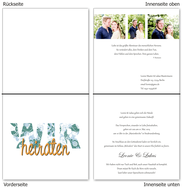  Einladungskarten Hochzeit, Hochzeitseinladungen, Hochzeitskarten, Einladungen f&uuml;r Hochzeit