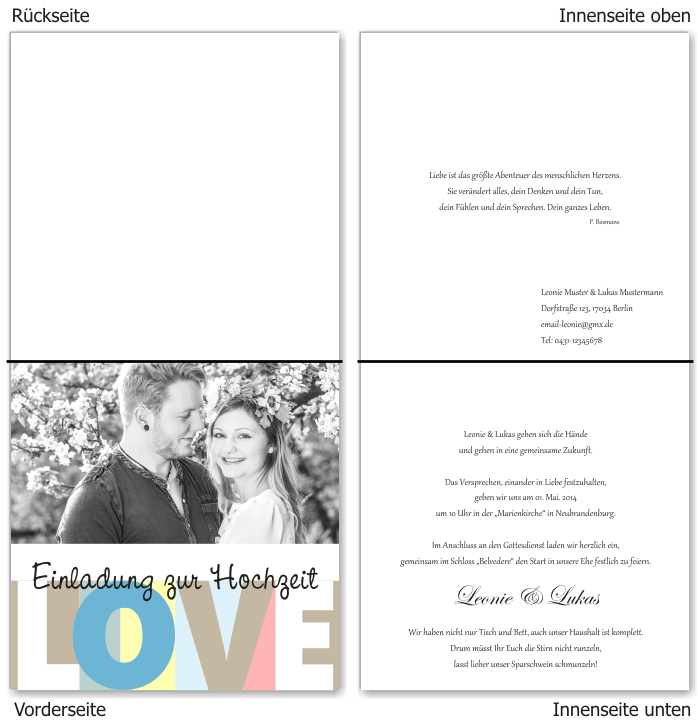  Einladungskarten Hochzeit, Hochzeitseinladungen, Hochzeitskarten, Einladungen f&uuml;r Hochzeit