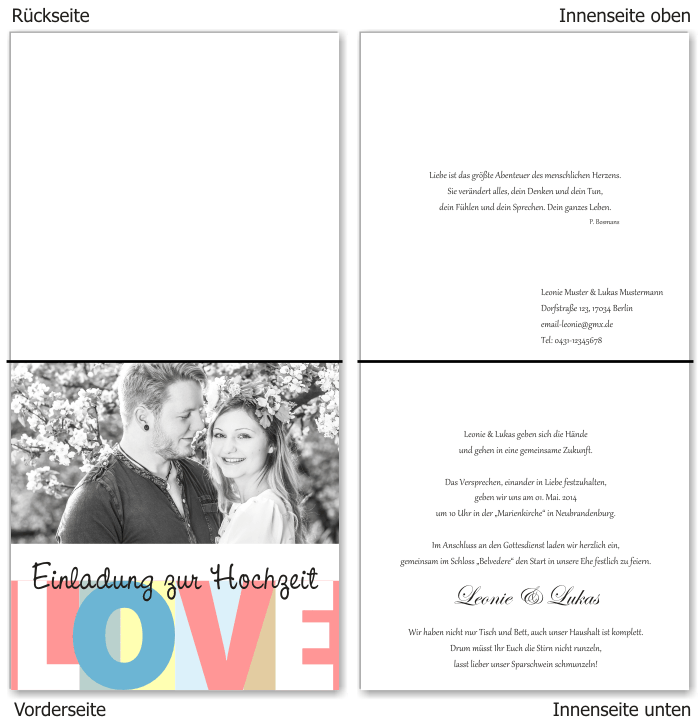  Einladungskarten Hochzeit, Hochzeitseinladungen, Hochzeitskarten, Einladungen f&uuml;r Hochzeit