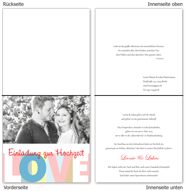  Einladungskarten Hochzeit, Hochzeitseinladungen, Hochzeitskarten, Einladungen f&uuml;r Hochzeit