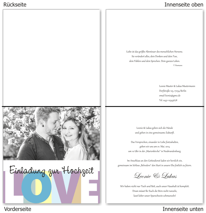  Einladungskarten Hochzeit, Hochzeitseinladungen, Hochzeitskarten, Einladungen f&uuml;r Hochzeit