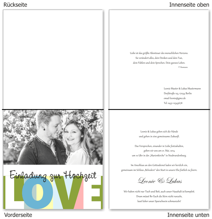  Einladungskarten Hochzeit, Hochzeitseinladungen, Hochzeitskarten, Einladungen f&uuml;r Hochzeit