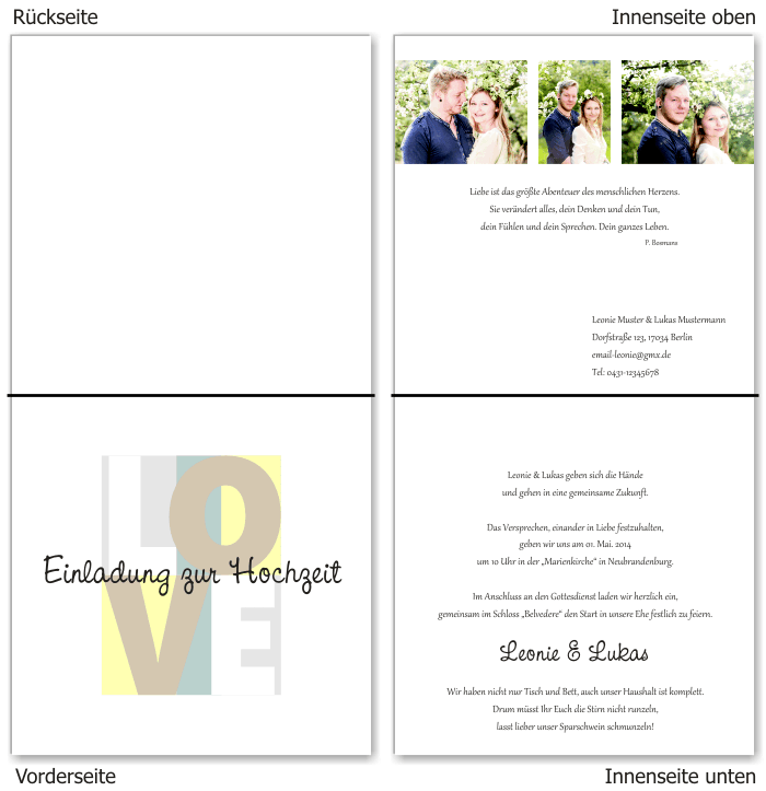 Einladungskarten Hochzeit, Hochzeitseinladungen, Hochzeitskarten, Einladungen f&uuml;r Hochzeit