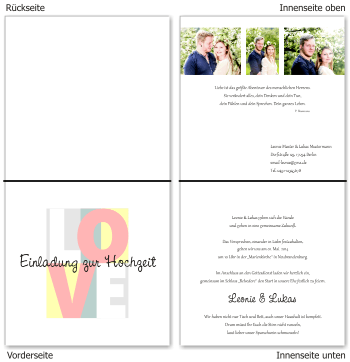 Einladungskarten Hochzeit, Hochzeitseinladungen, Hochzeitskarten, Einladungen f&uuml;r Hochzeit